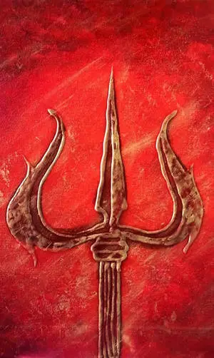 Red Embossed Trishul