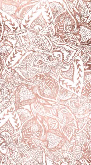 Rose Gold Phone Mandala Leaves