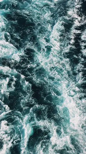 Aerial View of a Rough Sea