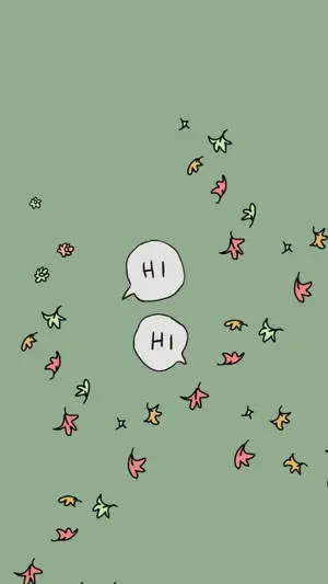 Simple Hi Greeting In Green Art