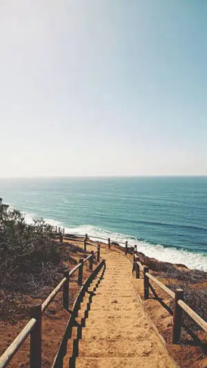 Stairs On Coastal Beach Iphone