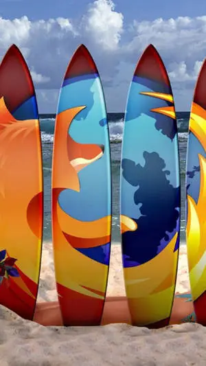 Surfboards Firefox On Beach Iphone