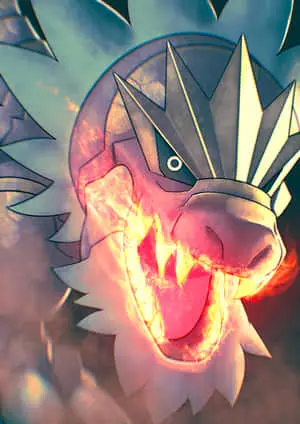 Tyrantrum Unleashing Fire Fang Power