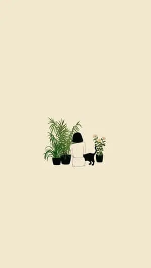 Woman With Cute Plants