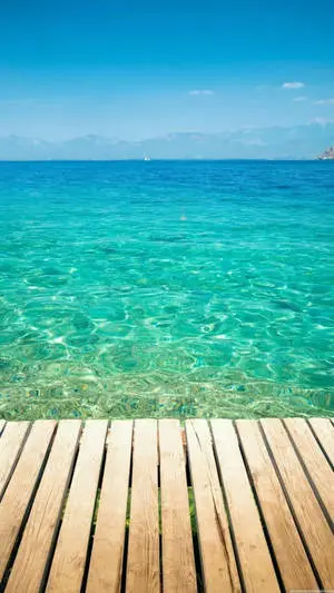 Wooden Dock On Beach Iphone